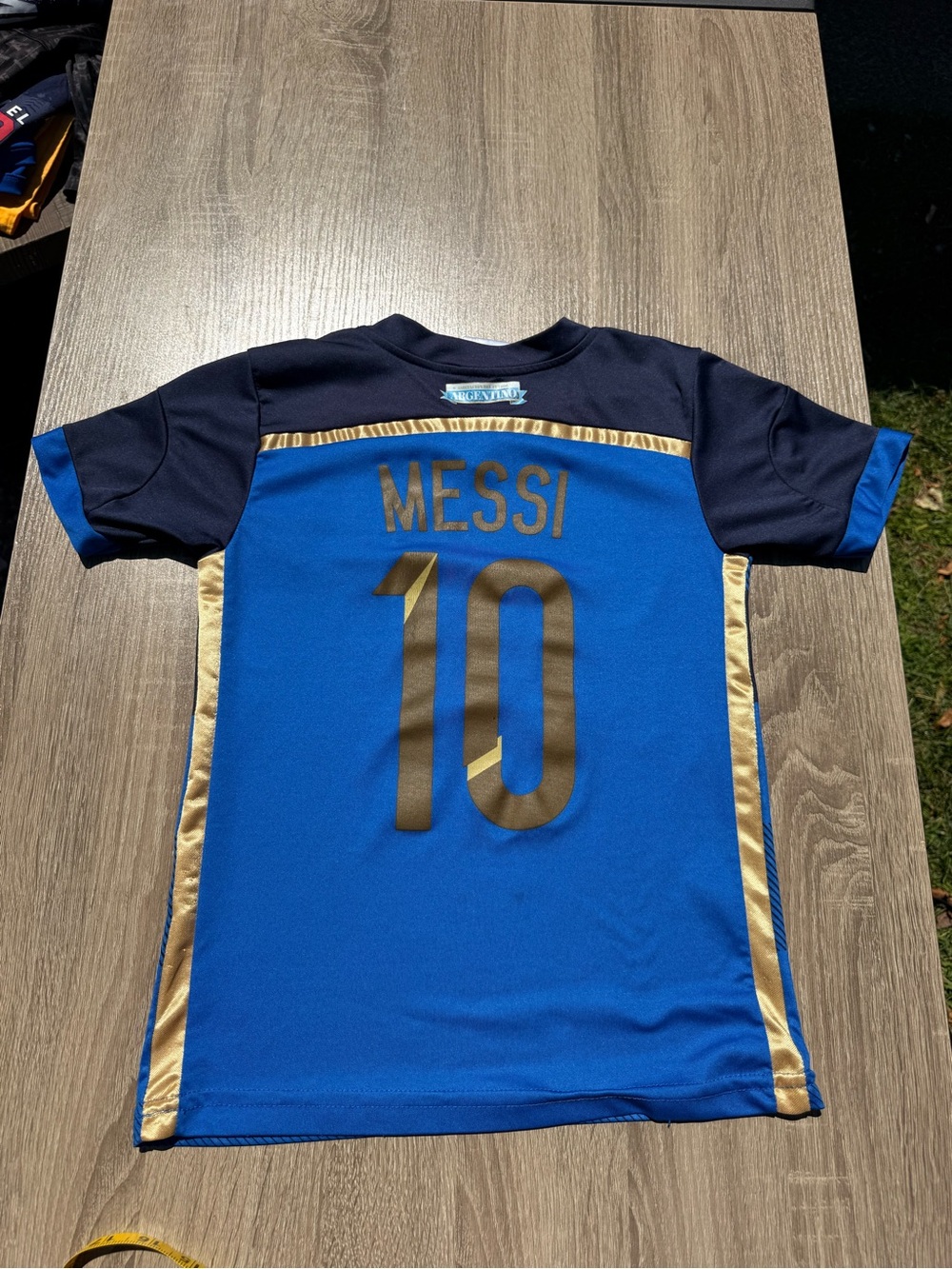 Lionel Messi #10 Blue and Gold Soccer Jersey